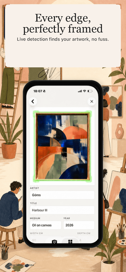 Artwork Camera detail view with artwork metadata