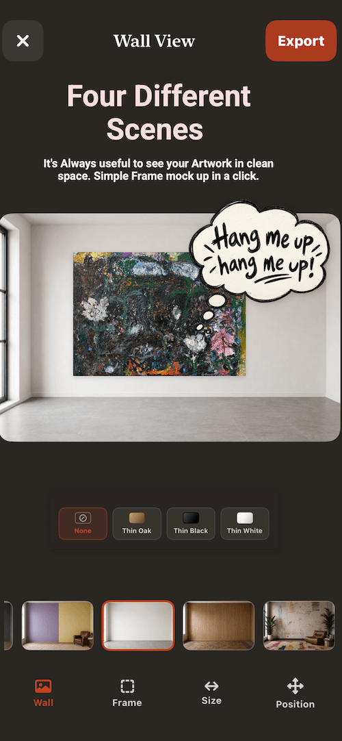 Artwork Camera wall view with composition options
