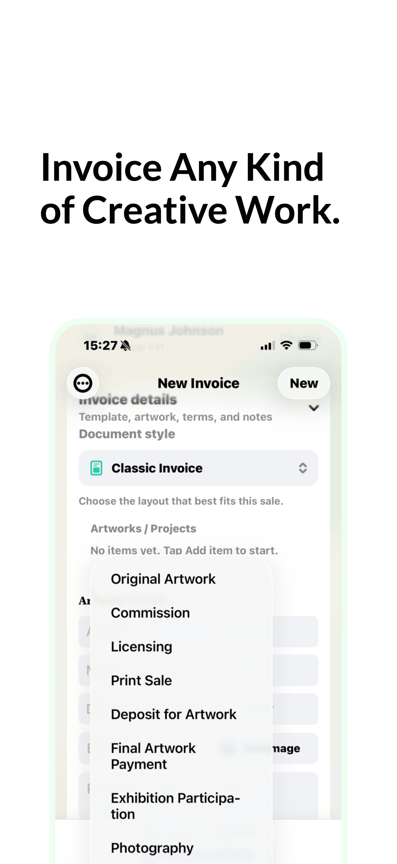 Make invoices fit the work.