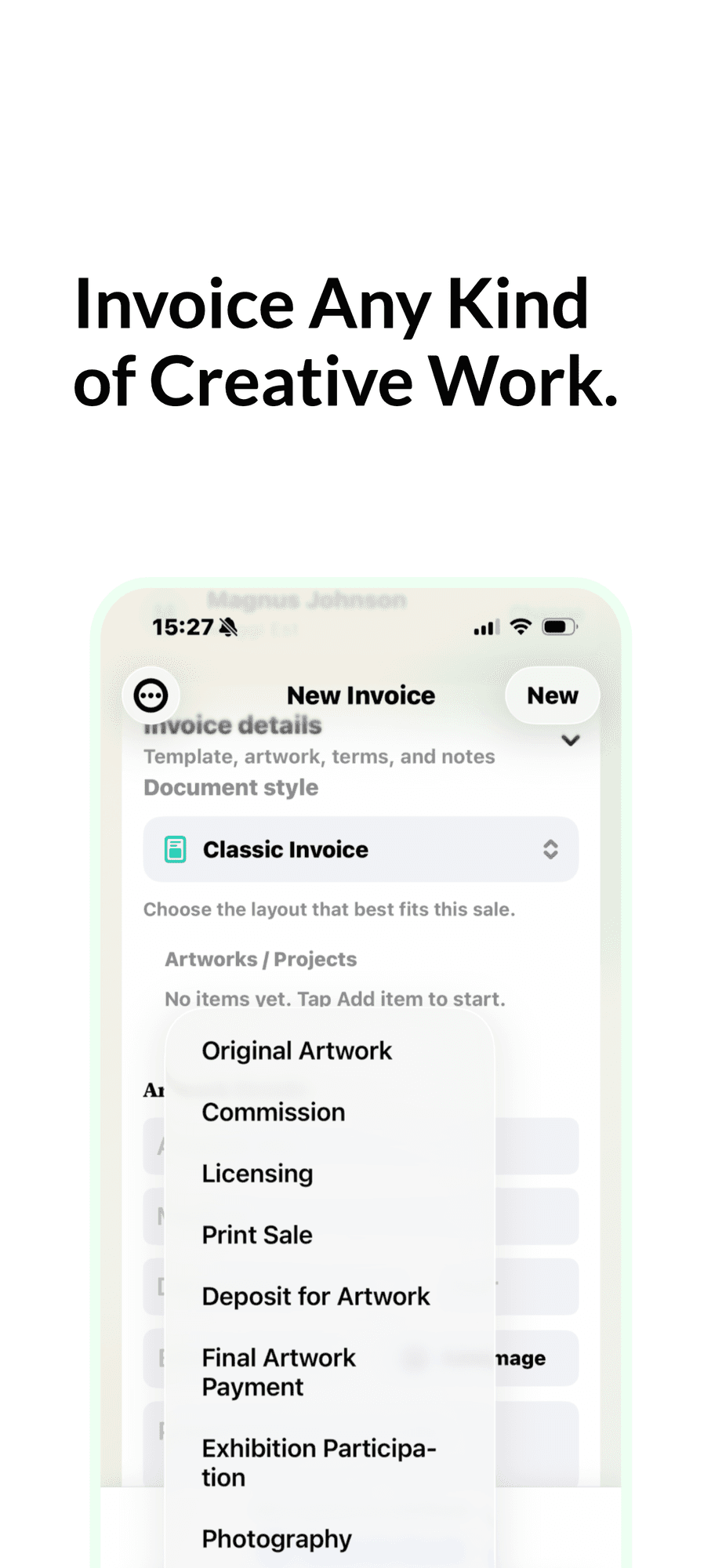 Make invoices fit the work.