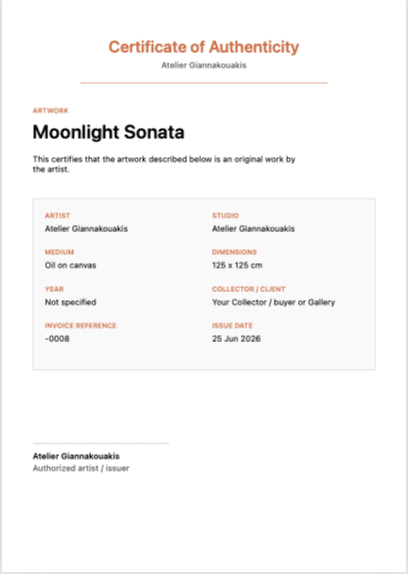 Invoice detail view.
