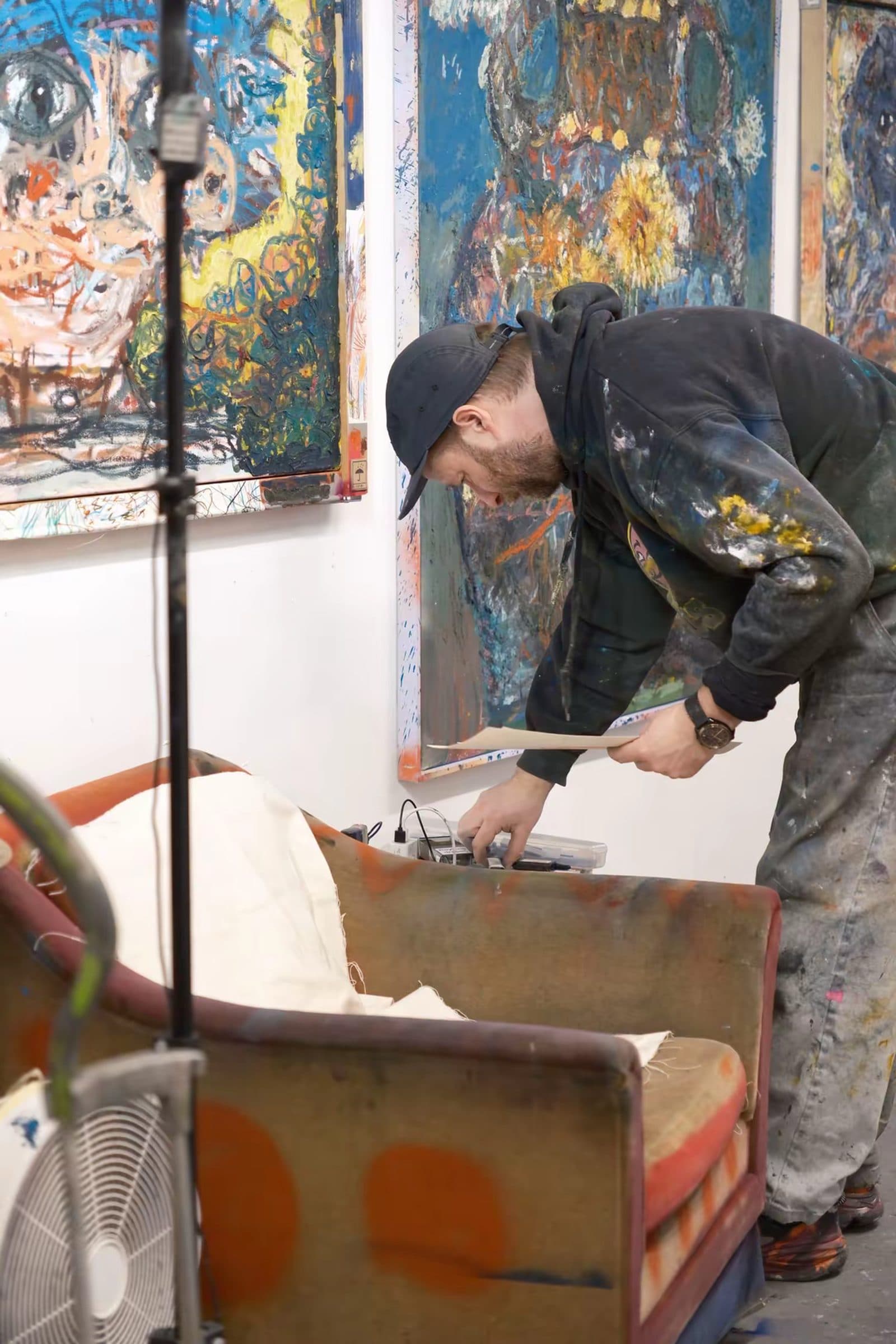 Georg Óskar working in the Oslo studio