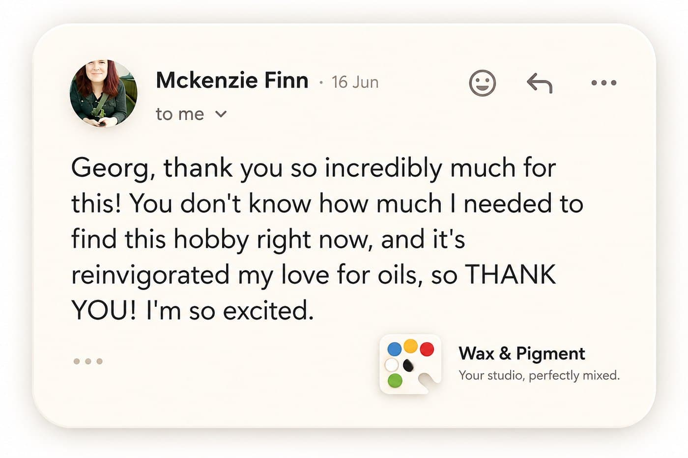 Wax & Pigment testimonial screenshot