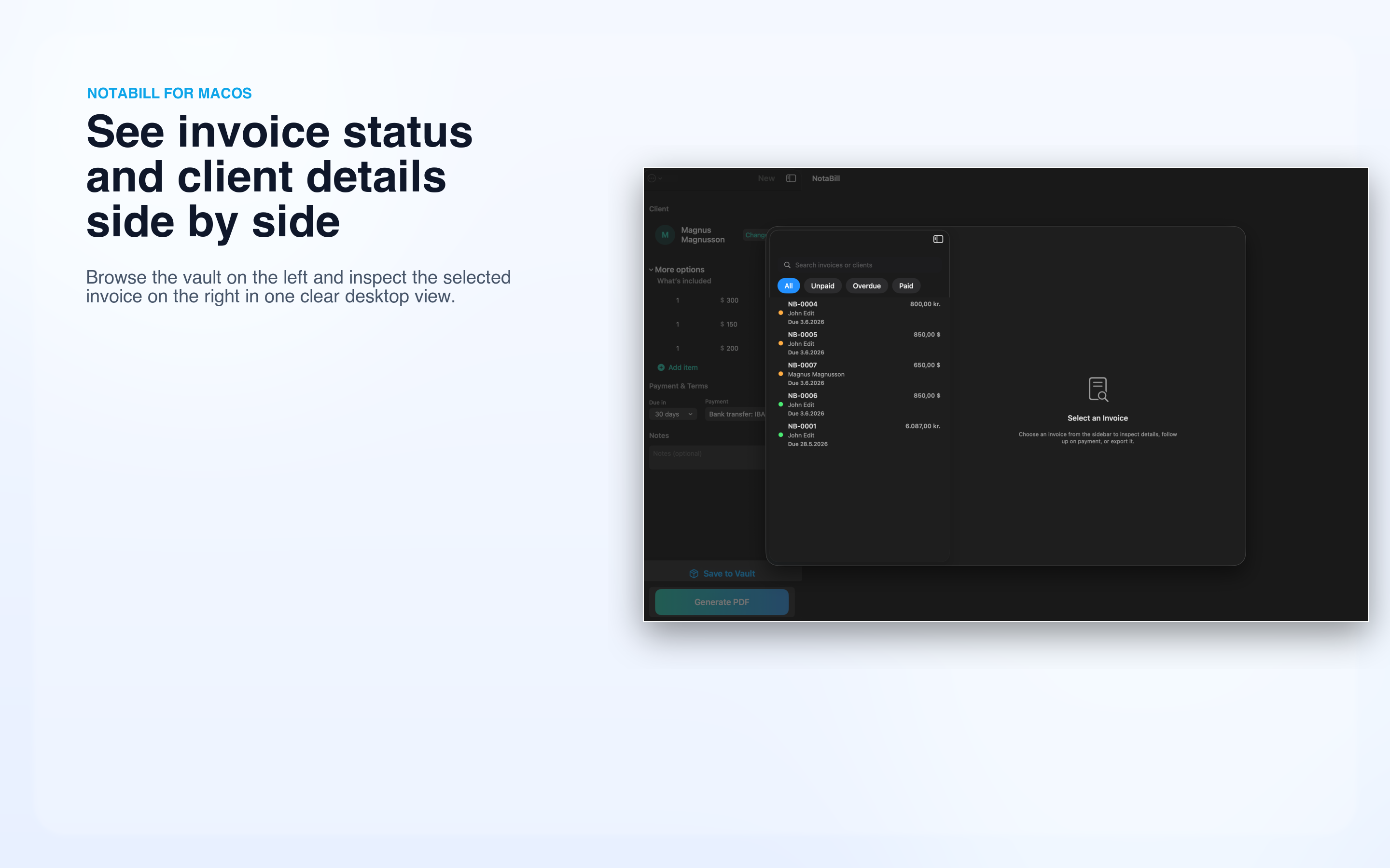 NotaBill app