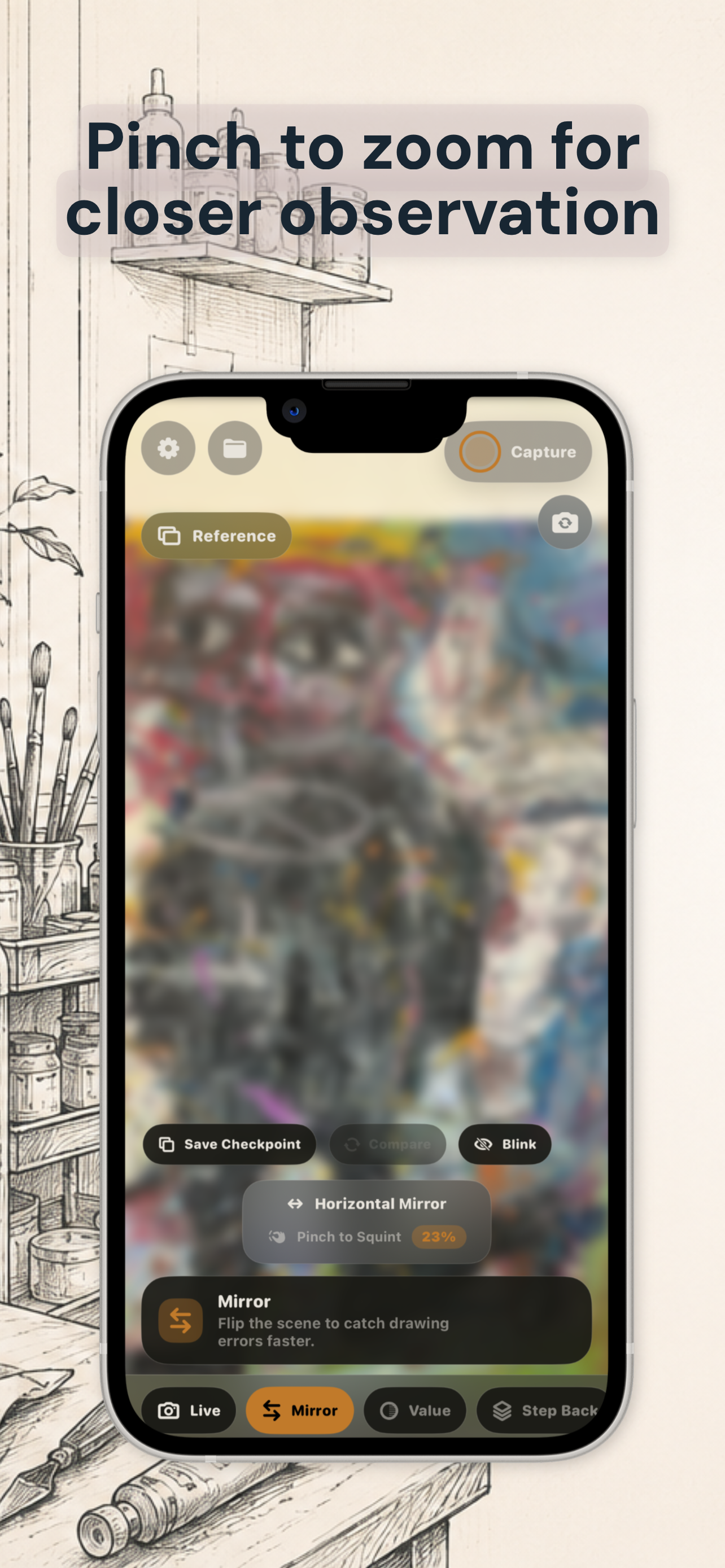 Painting Mirror camera view